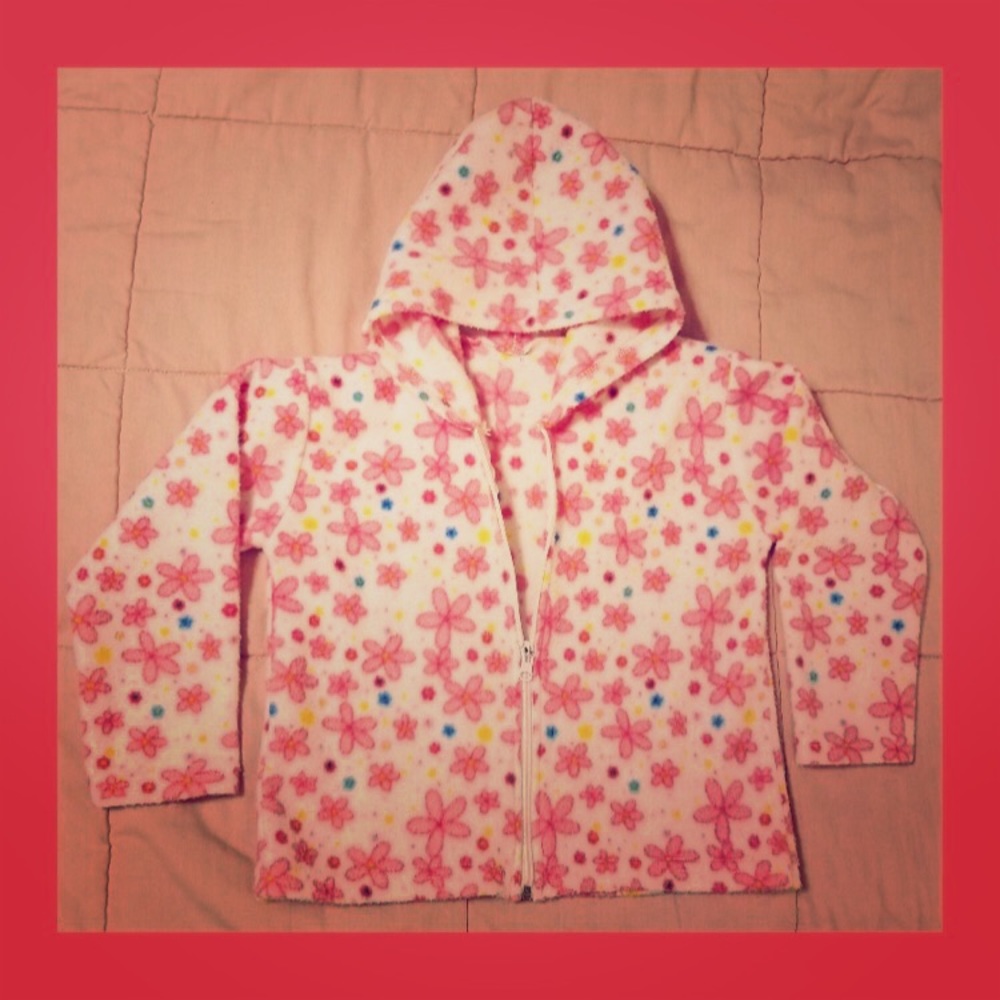Girl’s Flower Power Hooded Fleece Jacket Hoodie